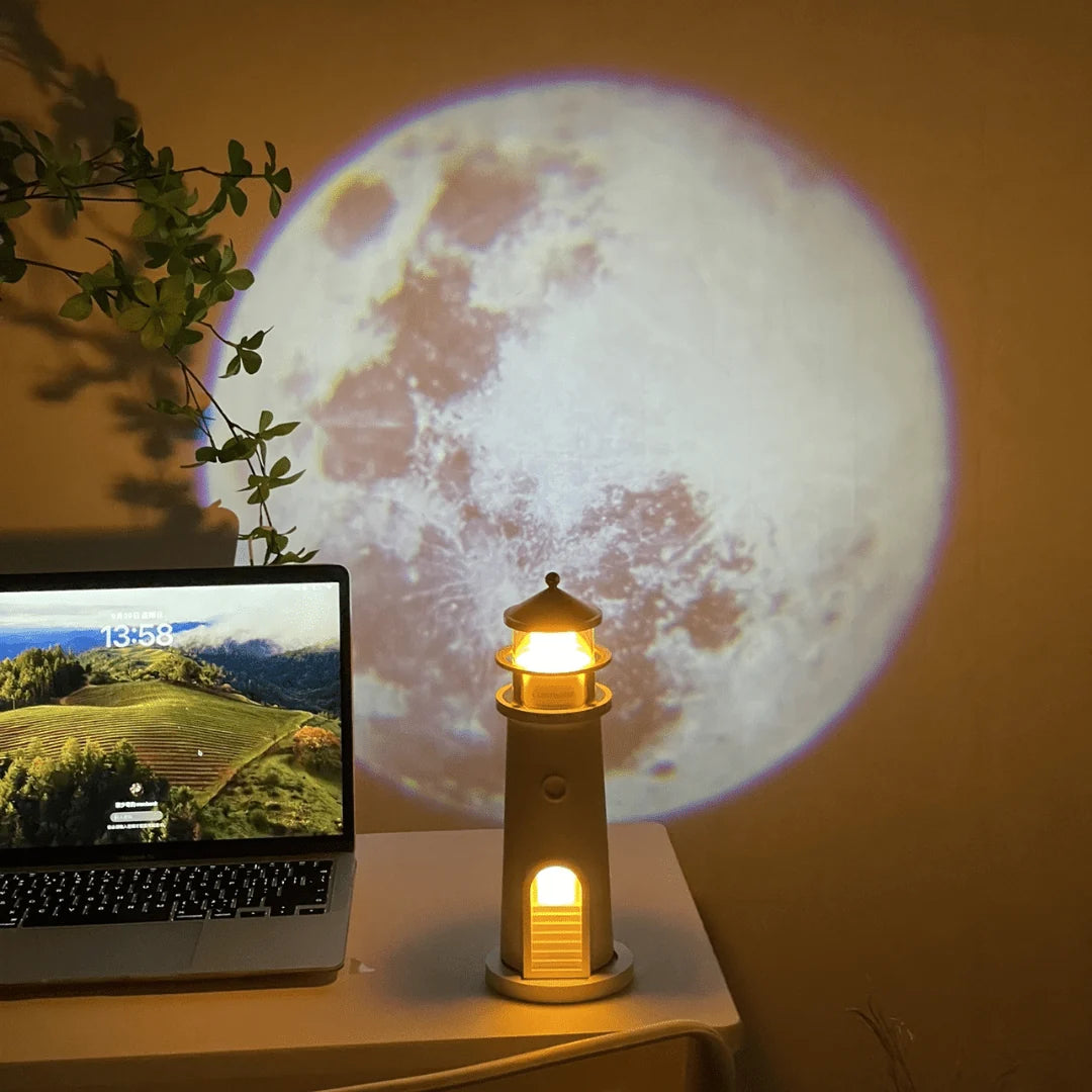Moon Lamp | Full Moon Projector Night Light – Cordless & Rechargeable