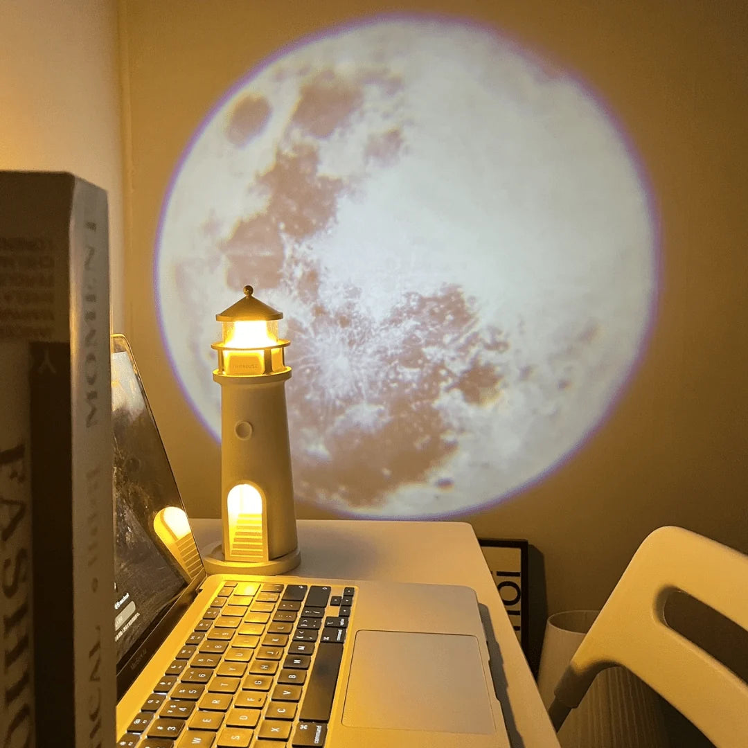 Moon Lamp | Full Moon Projector Night Light – Cordless & Rechargeable