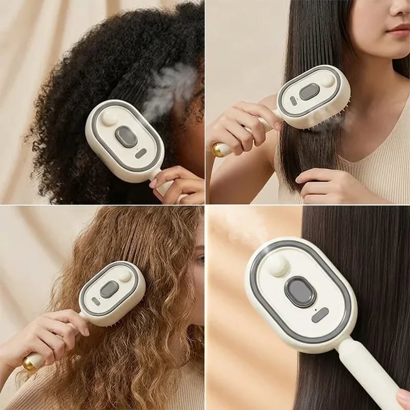 4-in-1 Hair Care Electric Brush – Spray, Massage & Detangle