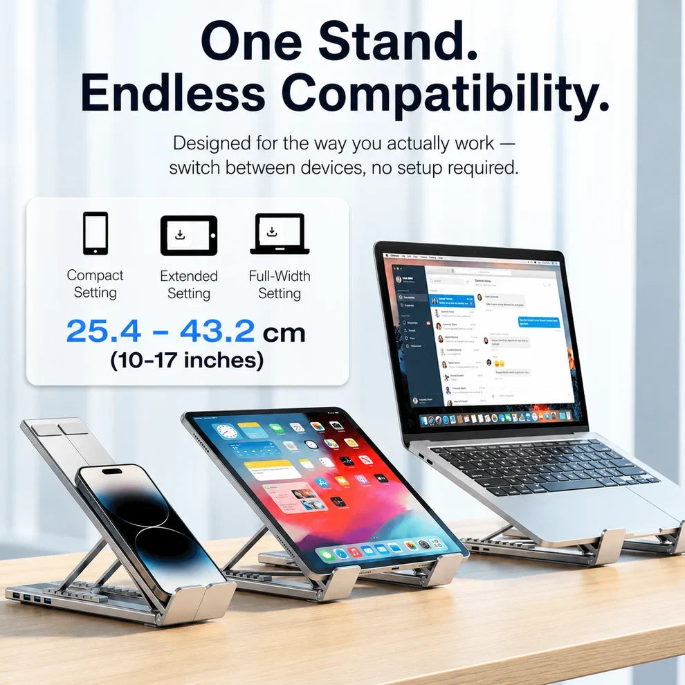 8-in-1 Laptop Docking Station Stand – More Ports, Less Clutter