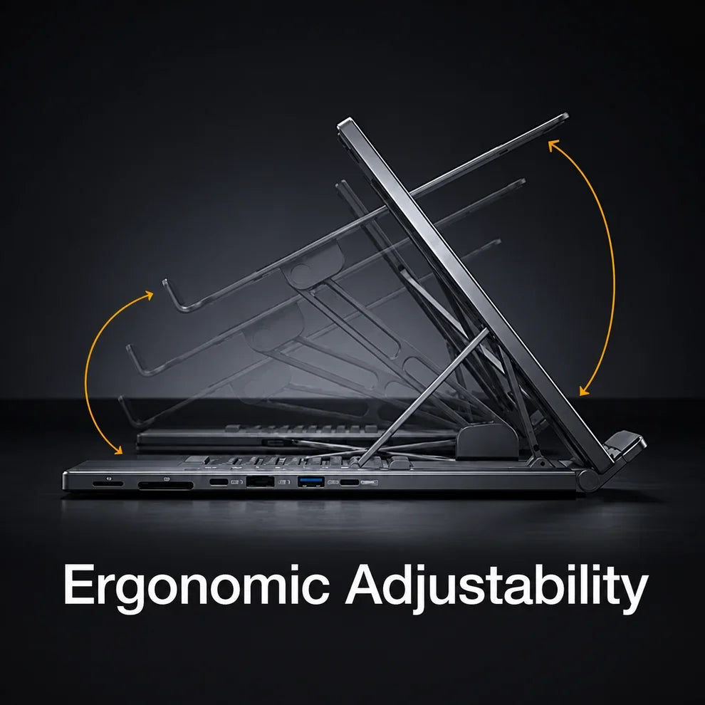 8-in-1 Laptop Docking Station Stand – More Ports, Less Clutter